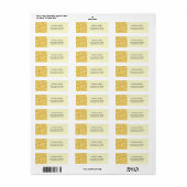 Afstuderen Sjabloon Golden Yellow Formele Etiket (Full Sheet)
