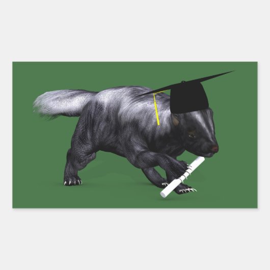 Afstuderen Skunk Rechthoekige Sticker (Voorkant)