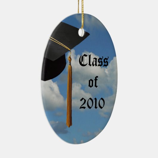 Afstuderen Sky gepersonaliseerde kerstversiering Keramisch Ornament (Rechts)