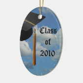 Afstuderen Sky gepersonaliseerde kerstversiering Keramisch Ornament (Links)