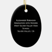 Afstuderen Sky gepersonaliseerde kerstversiering Keramisch Ornament (Achterkant)