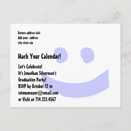 Afstuderen Sla de datum elk jaar op Moderne V10P Aankondigingskaart (Achterkant)
