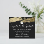 Afstuderen Sla de datum Gold black op (Staand voorkant)