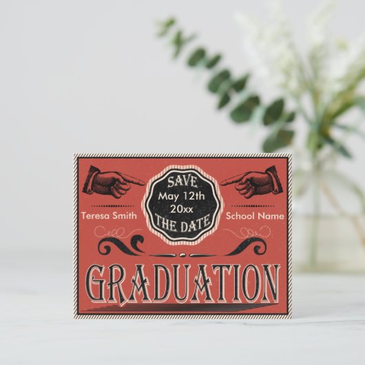 Afstuderen Sla de datum op Aankondigingskaart (Staand voorkant)