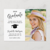 Afstuderen slaat de foto van het datumscript op uitnodiging briefkaart (Voorkant)