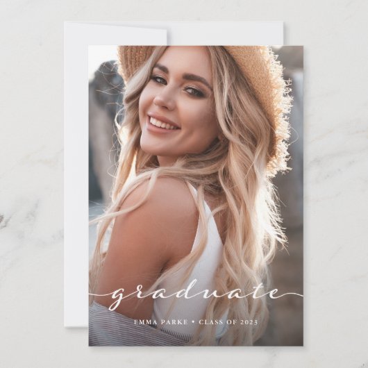 Afstuderen | Slagscript en twee foto's Aankondiging (Voorkant)