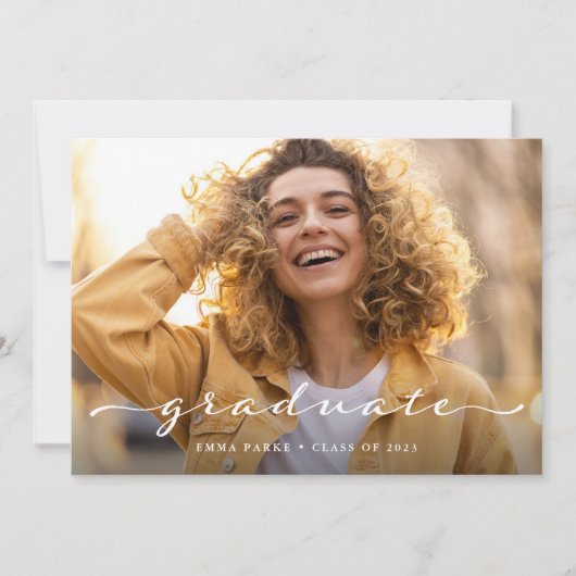 Afstuderen | Slagscript en twee foto's Aankondiging (Voorkant)