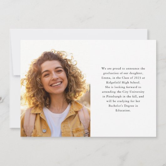 Afstuderen | Slagscript en twee foto's Aankondiging (Achterkant)