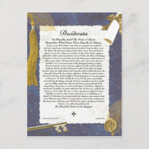 Afstuderen Sleutel tot de Toekomstige DESIDERATA Aankondigingskaart