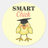 Afstuderen Smart Chick Ronde Sticker (Voorkant)