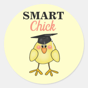 Afstuderen Smart Chick Ronde Sticker