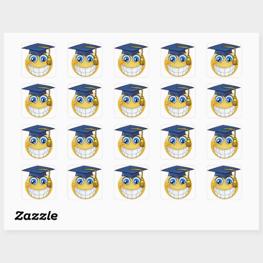 Afstuderen Smile Gezicht Sticker (Vel)