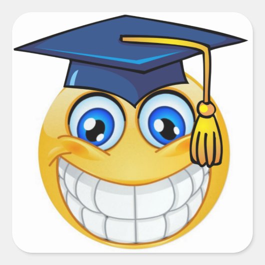 Afstuderen Smile Gezicht Sticker (Voorkant)