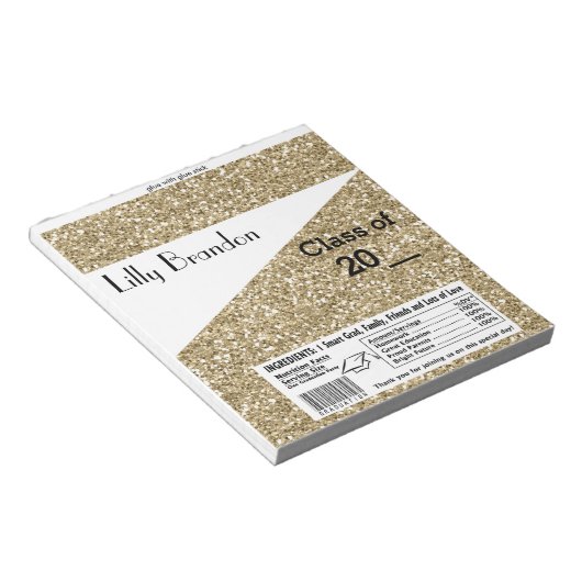 Afstuderen Snoep Bar Wrapper Party Favor Notitieblok (Schuin)