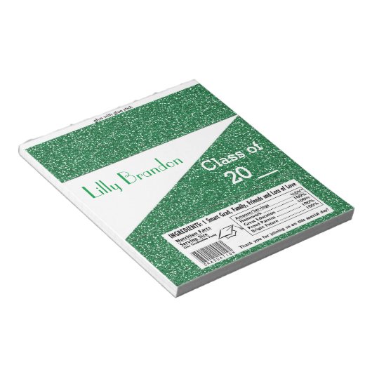 Afstuderen Snoep Bar Wrapper Party Favor Notitieblok (Schuin)