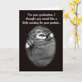 Afstuderen Sock Monkey Money Holder Kaart (Gele Bloem)