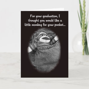 Afstuderen Sock Monkey Money Holder Kaart