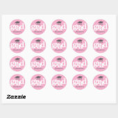 Afstuderen Soft Pink Bold Typografie Eenvoudig Mod Ronde Sticker (Vel)