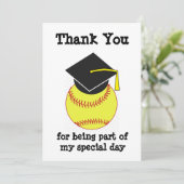 Afstuderen Softball Bedankkaart (Staand voorkant)