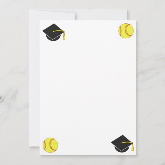 Afstuderen Softball Bedankkaart (Achterkant)