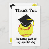 Afstuderen Softball Bedankkaart (Voorkant / Achterkant)