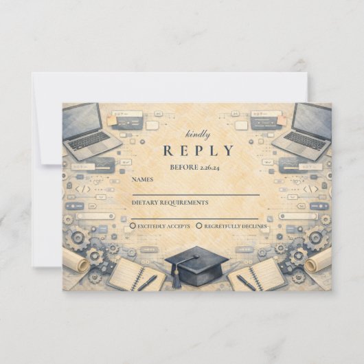 Afstuderen Software Engineering RSVP Kaartje (Voorkant)