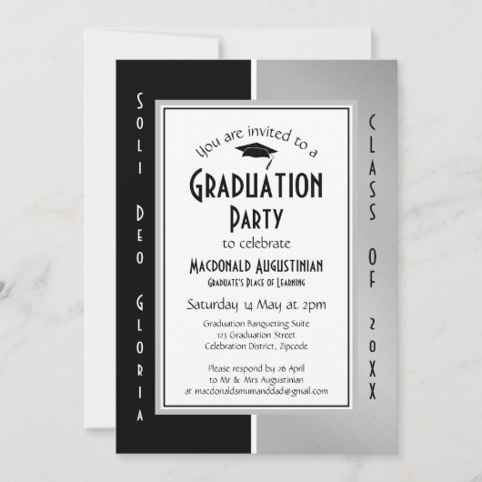 AFSTUDEREN Soli Deo Gloria Black Silver Grey Kaart (Voorkant)