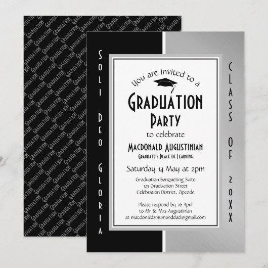 AFSTUDEREN Soli Deo Gloria Black Silver Grey Kaart (Voorkant / Achterkant)