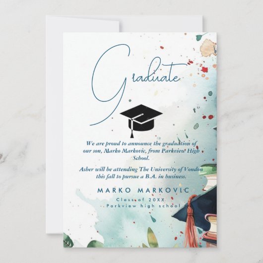 Afstuderen Son I kleurrijke aankondiging (Voorkant)