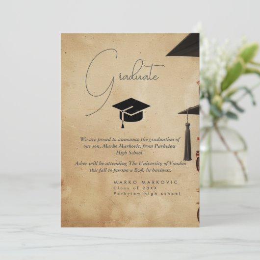 Afstuderen Son I Pet Aankondiging (Staand voorkant)