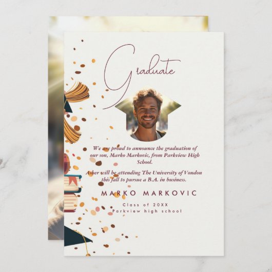 Afstuderen Son I Red Aankondiging (Voorkant / Achterkant)