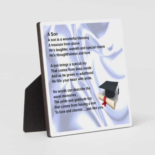 Afstuderen Son Poem Plaque Fotoplaat (Voorkant)