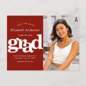 Afstuderen sparen datumfoto gewaagde typografie op uitnodiging briefkaart (Voorkant)