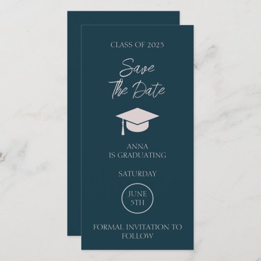 Afstuderen sparen de Aankondiging van het Afstuder (Voorkant / Achterkant)