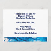 Afstuderen sparen de Datum Eenvoudige Legante Wate Save The Date (Achterkant)