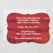 Afstuderen sparen de Datum Eenvoudige Moderne Rode Save The Date (Achterkant)