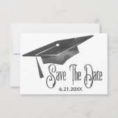 Afstuderen sparen de Datum Eenvoudige Moderne Zwar Save The Date (Voorkant)