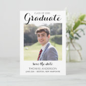 Afstuderen sparen de Datum Moderne Afstuderen Foto Aankondiging (Staand voorkant)