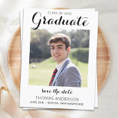 Afstuderen sparen de Datum Moderne Afstuderen Foto Aankondigingskaart