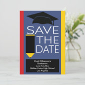 Afstuderen sparen de Datum Moderne Pet van het Afs Save The Date (Staand voorkant)
