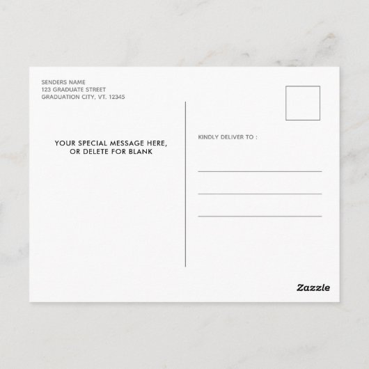 Afstuderen sparen de Datum Moderne Uitnodiging van (Achterkant)