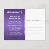 Afstuderen sparen de Datum Paarse het Pet van het Aankondigingskaart (Achterkant)