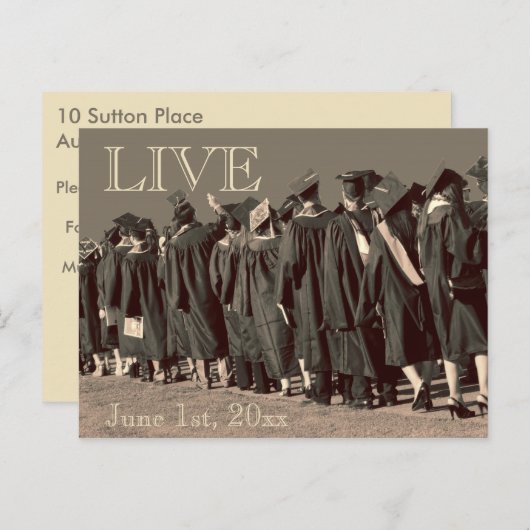 Afstuderen sparen de Graduates van de Datum Briefkaart (Voorkant / Achterkant)