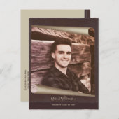 Afstuderen Sparen de Pagina Rustic van de Foto van Uitnodiging Briefkaart (Voorkant / Achterkant)