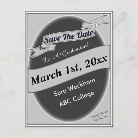 Afstuderen sparen het Briefkaart van de Datum (Voorkant)