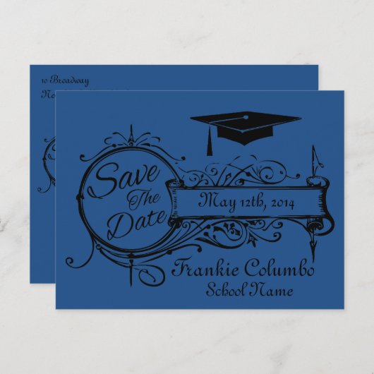 Afstuderen sparen het Briefkaart van de Datum (Voorkant / Achterkant)