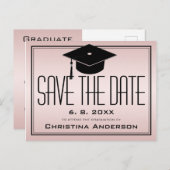Afstuderen sparen het Pet van het Afstudeerder van Aankondigingskaart (Voorkant / Achterkant)