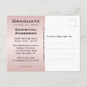 Afstuderen sparen het Pet van het Afstudeerder van Aankondigingskaart (Achterkant)