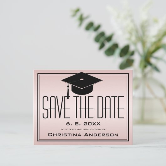 Afstuderen sparen het Pet van het Afstudeerder van Aankondigingskaart (Staand voorkant)