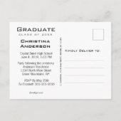 Afstuderen sparen het Witte Afstuderen Pet van het Aankondigingskaart (Achterkant)